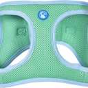 The Dodo Green Dog Harness, Size Small; Easy Step-in Harness for Dogs; Breathable Mesh Fabric; Snap-Together, Pinch Release Buckle, Ring for Leash Attachment; Everyday Pet Apparel