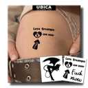 Semi Permanent Tattoo for Women Adult, 2 Sheets Realistic Sexy Naughty Temporary Tattoos, Lasts 2 Weeks Waterproof and Non-Reflective, Slutty Kinky Fake Tattoo (Cum Dump)