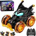 Bat Remote Control Car for Boys, 360 Rotating 4WD Stunt RC Cars with Cool Lights, Rechargeable Car Toys Birthday Gifts for Kids Boy Age 3 4-6 6-8