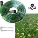 25FT Flat Sprinkler Hose for Lawn Watering Garden Soaker Hose with Holes, Heavy Duty Lightweight No-Kink Water Hose with Stakes, Irrigation Hose, Great Fun for Kids and Dog