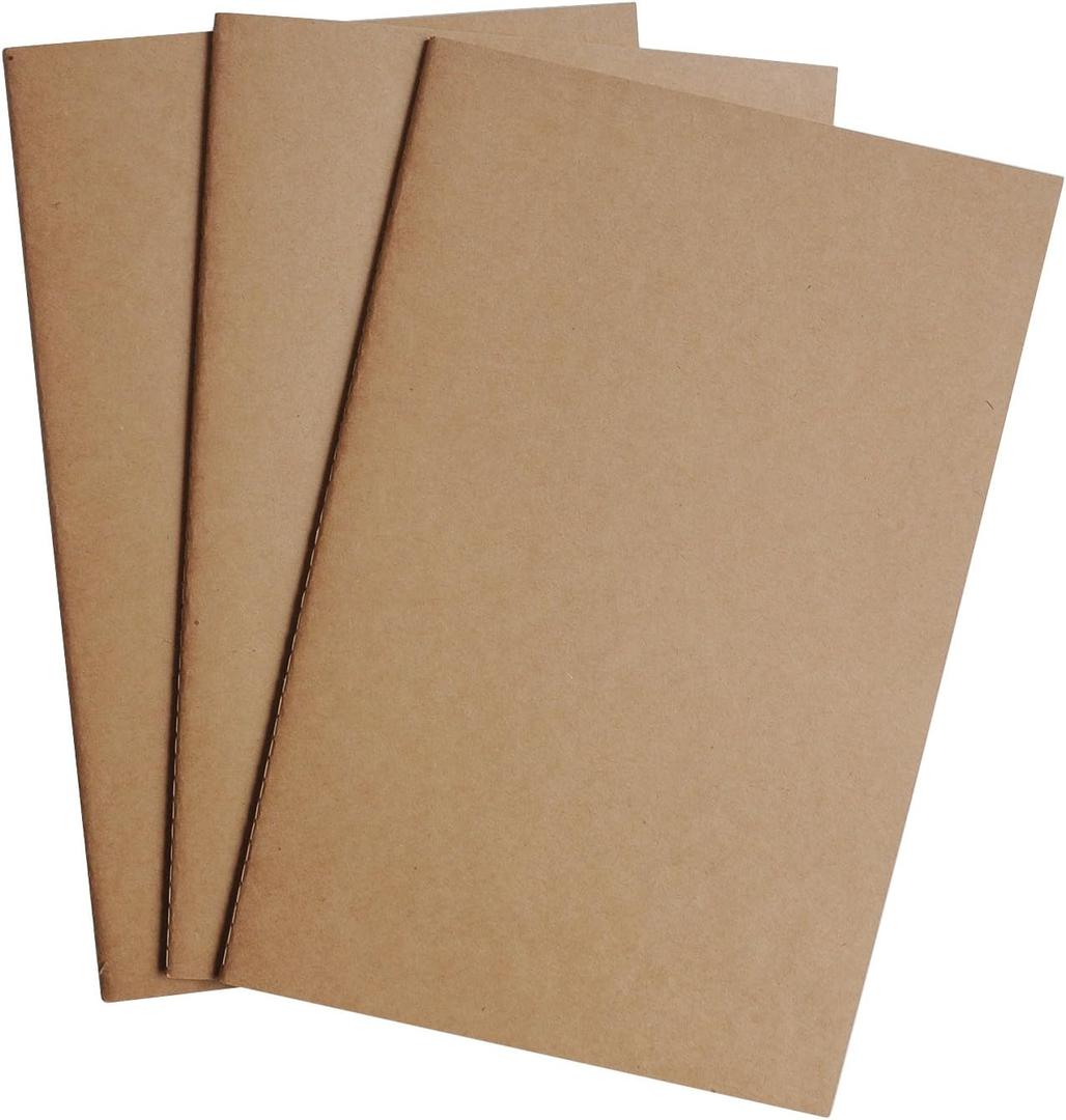 Wanderings A5 Assorted Travelers Notebook Insert - A5 Journal Refill - 5.5" x 8.3" (14 x 21cm) - 3 Booklets, 240 Blank, Lined, Dotted Pages - Travelers Notebook Refills for Journals, Diaries, Planners