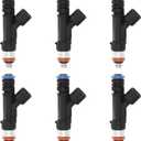 3.3L 3.8L 4.0L Fuel Injector Set 6Pcs 4Holes, Compatible with 2008-2010 Chrysler Town&Country Dodge Grand Caravan, 07-10 Jeep Wrangler 3.8L, Replace# FJ1029 812-111311