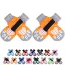 PUPTECK AntiSlip Dog Socks with Double Sides Grips for Small Medium Large Dogs Hardwood Floors Prevents Licking, Dog Shoes for Hot Pavement Traction Control for Senior Dogs, Yellow, S