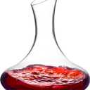 Wine Decanter, 1100ml /37.2oz Red Wine Decanter, Hand Blown Lead-Free Crystal Wine Carafe, Small Decanter for White and Red Wine, Elegant Design Easy Pour, Wine Gifts for Christmas (Transparent)