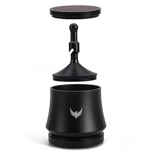 KNODOS Blind Espresso Shaker 54mm with Walnut Lid | Coffee Grounds Distribution Tool for Breville Espresso Machines | Magnetic 54 mm Dosing Cup