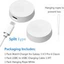 2 x New Watch Charger for Galaxy 3 4 5 Pro 6 Classic, Split and Detachable, with USB C to USB C Cable 3.3ft, Compatible with Galaxy Smart Watch 3 4 5 Pro 6 Classic Active1 2 (White)