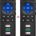 2 x 2-Pack Universal Roku TV Remote, Compatible with TCL/Onn/Hisense/Sharp/Philips/Westinghouse/Insignia/Element Roku TVs, 1 Year Warranty