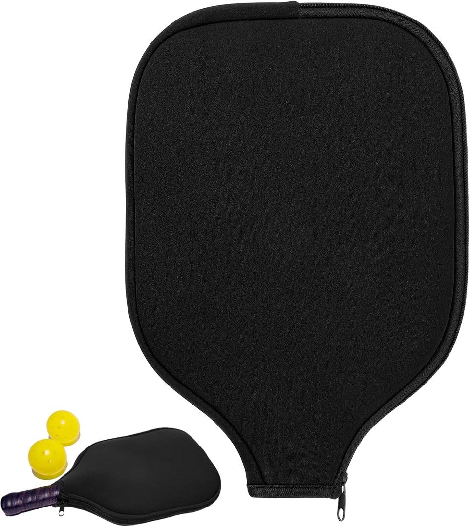 Pickleball Paddle Cover, Elongated Pickleball Covers Black Pickleball Case Pickleball Paddle Bag Neoprene Sleeve for Pickleball Paddles Pickleball Racket Cover Pickleball Accessories (Black)