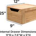 Tall Bamboo Drawer, Stackable Storage Solution for Kitchen Products, Office Supplies, or Bathroom Cosmetics & Toiletries, 12” x 9” x 6.25”