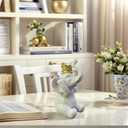 Elephant Statue for Home Decor White and Gold Crown Elephant Decoration Elephant Gifts for Women See No Evil Elephant Statue for Living Room and Office Decor