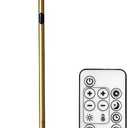 OBright LED Cylinder Floor Lamp with Remote Control, Full Range Dimming, Adjustable Color Temperature 3000K-6000K, Minimalist Standing Lamps for Living Room, Bedrooms and Office, Antique Brass
