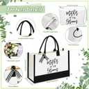 FoldTier 4 Pieces Mother of the Groom Gifts for Wedding Including Canvas Tote Bag for Mother of the Groom with Makeup Bag Tumbler Cup Jewelry Tray Bridal Ring Holder