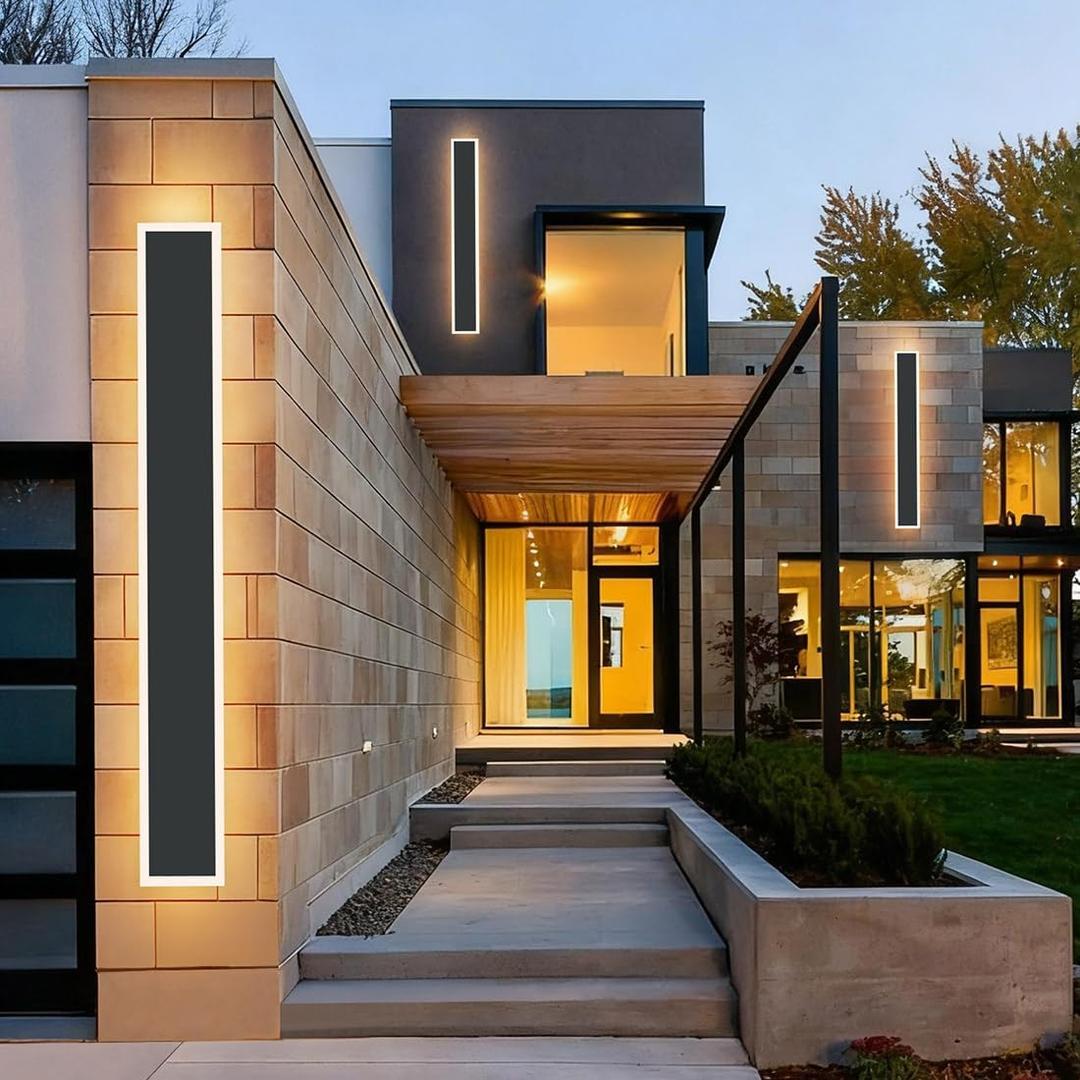 36IN Modern Outdoor Wall Light LED Long Exterior Light Fixture IP65 Waterproof Wall Lamps, Dimmable 30W 2700LM Black Wall Sconce, 3000/4000/5000KSelectable, ETL Listed