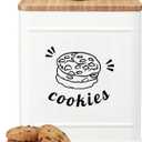 PERFNIQUE Cookie Jar with Lid Airtight, Cookie Tin with Bamboo Lid, Cute Cookie Jars for Kitchen Counter Decorative, 1 Gallon Food Storage Container for Candy, Cookies, Dessert, Farmhouse Home Decor