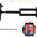 Tablet Wall Mount Bracket with fold for iPad 10.2-Inch (9th,8th,7th Gen.), Extend Adjustable Arm Swivel with Anti Theft Security Lock and Key, Multi Angle, Rotate Design,Metal (Black)