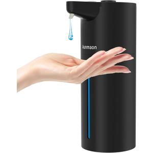 Aunmaon Automatic Soap Dispenser Touchless, Hands-Free, Multi Adjustable Volume, Long Battery Life, Compatible with Thick & Thin Dish/Hand Soap for Bathroom and Kitchen, Easy for Toddlers, Black