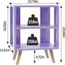 Aenuert Night Stand, Purple Nightstand, Modern End Table with Open Storage, 2-Tier Wooden Bedside Table for Small Space, Living Room, Bedroom