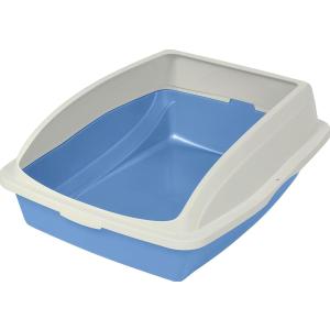 Van Ness Pets Large High Sided Cat Litter Box with Frame, Blue, CP4