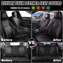 Full Set for Toyota Corolla Cross Car Seat Covers 2022-2026, Waterproof Nappa Leather Car Seat Protector, Anti-Slip and Comfortable Car Seat Cover&Accessories(5 Seats/Black Red)