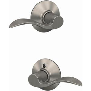 Schlage F10 ACC 619 Accent Door Lever, Hall & Closet Passage Lock, Satin Nickel