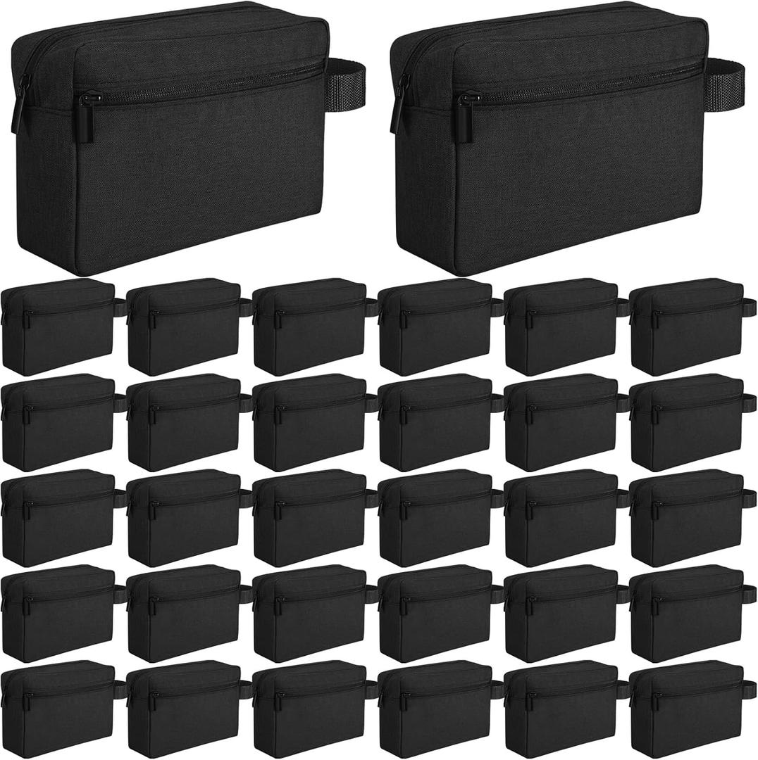 Paterr 32 Pcs Travel Toiletry Bag for Men Women Large Water Resistant Shaving Bag Hanging Cosmetic Bag Makeup Travel Pouch Foldable Toiletry Organizer with Divider Handle for Toiletries Accessories