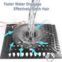 Shower Hair Drain Catcher, 2 Pack 5.1in Square Silicone Hair Catcher Shower Drain, Shower Drain Cover Strainer for Shower Room Floor Drain Protector, Dark Grey