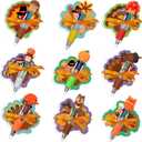 18Pack Fall Thanksgiving Sticky Notes and Pens Set,Thanksgiving Mini Ballpoint Pens Turkey Sticky Notes Pads with Ribbons Party Gifts Favors for Student Adults Office School Birthday Party Supplies