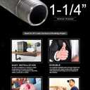 Supply Giant QDHM1124 Steel, Pre Cut Industrial Pipe Schedule 40 Threaded Fitting, 1-1/4'' x 24", Galvanized