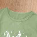 SOLY HUX Graphic Tees for Girl Floral Print Short Sleeve Round Neck T Shirts Tops (Green)