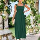 GRACE KARIN 2026 Women's Summer Floral Wedding Guest Dress,Beach Flowy A Line Maxi Off Shoulder Bridesmaid Dresses (Green, XXL)