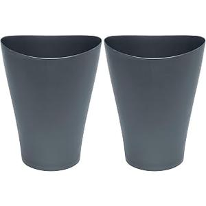 Rubbermaid Trash Can, 2.25 Gallon, Plastic, Gunmetal Blue | Pack of 2 | Bathroom | Vanity