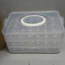 Egg Holder for 72 Eggs,3-Layer Plastic Egg Container,Deviled Egg Tray with Handle Lid,Devil Egg Holder for Refrigerator,Kitchen,Easter Party,Keep Fresh