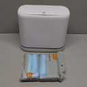 Bathroom Trash Can with Lid, 3 Gallon Small Slim Garbage Bin with Auto-Adsorption & 75 Bags (5 Rolls), Mini Waste Basket Dog Proof for Bathroom, Kitchen, Office, Bedroom, Laundry, Toilet, Rv, White