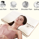 YOUR MOON Medium Soft Organic Wool Pillow Standard, Flat & Thin Wool Pillow for Sleeping, Breathable Soft Cotton Cover, LowLoft Bed Pillows for Back and Stomach Sleepers (Off White)