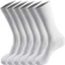 Smithking Comfy Quality Soft Breathable PURE Cotton Socks for Men & Women 6 pack (10-14, White)