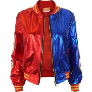Cosplay Jacket for the Film Character Costumes Coat with Zipper of Adults Tops Red and Blue L