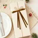 36 Pcs Christmas Bows for Tree, Brown Velvet Ribbon Bow for Christmas Tree, Pre-Tied Vintage Xmas Bows for Xmas Trees Wreaths Gifts Wedding Indoor Outdoor Decor, 5 x 7 Inch