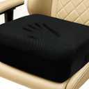 Acxseo 6" Extra Thick Memory Foam Office Chair Cushion  2-Layer Booster Seat for Back & Tailbone Pain Relief, 18 x 16 x 6in Non-Slip Cushion with Carry Handle for Wheelchair, Car, and Airplane (Black)