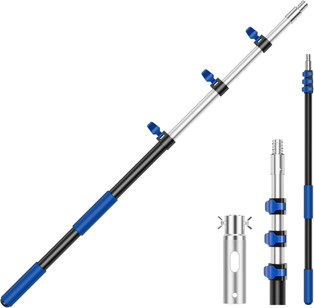 Pool Pole Telescopic 16FT Heavy Duty Aluminum, 16 Ft Extension/Extendable Telescoping Tool for Above Ground/Inground Swim Cleaning Supplies Accessory, Skimmer/Brush/Net/Vacuum Head/Leaf Rake/Mesh etc