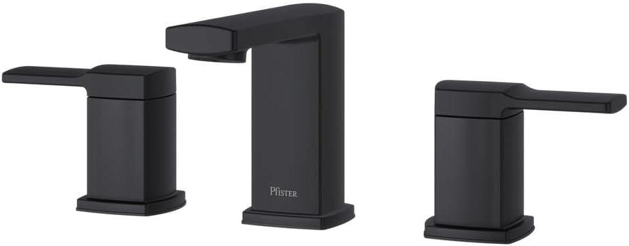 Pfister Deckard Bathroom Sink Faucet, 8-Inch Widespread, 2-Handle, 3-Hole, Matte Black Finish, LG49DAPB