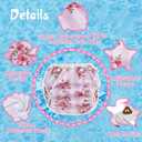 Babygoal Baby Girl Swim Diapers 3 Pack for 8M-3T Babies and Toddlers, Reusable Adjustable Washable for Swimming Lessons-Flower