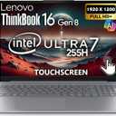 Lenovo ThinkBook 16 Gen 8 AI Business Laptop, 16 Touchscreen FHD+, Intel Ultra 7 255H, 32GB DDR5, 1TB NVMe, WiFi 6E + BT, HDMI, Fingerprint Reader, Backlit Keyboard, FHD Webcam, Win 11 Pro