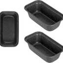 Walooza Mini Loaf Pan, 6x3 Inch Nonstick Bread Pans for Baking, Oven & Air Fryer Safe Small Banana Bread & Meatloaf Pan, Carbon Steel Baking Tins for Homemade Bread (Mini Loaf Pan(3pack))