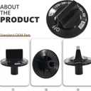 74002419 Thermostat Stove Knob Dial Black WP74002419 Replacement Part Control Compatible with Whirlpool Range Oven Kitchen Burner Accessories
