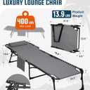 KingCamp Lounge Chair Outdoor,400LBS Tanning Chairs for Outside,Adjustable 5-Position Patio Lounge Chair Sunbathing Chase Lounge Chair Outdoor for Outside Beach Patio Sun Bathing Pool Backyard