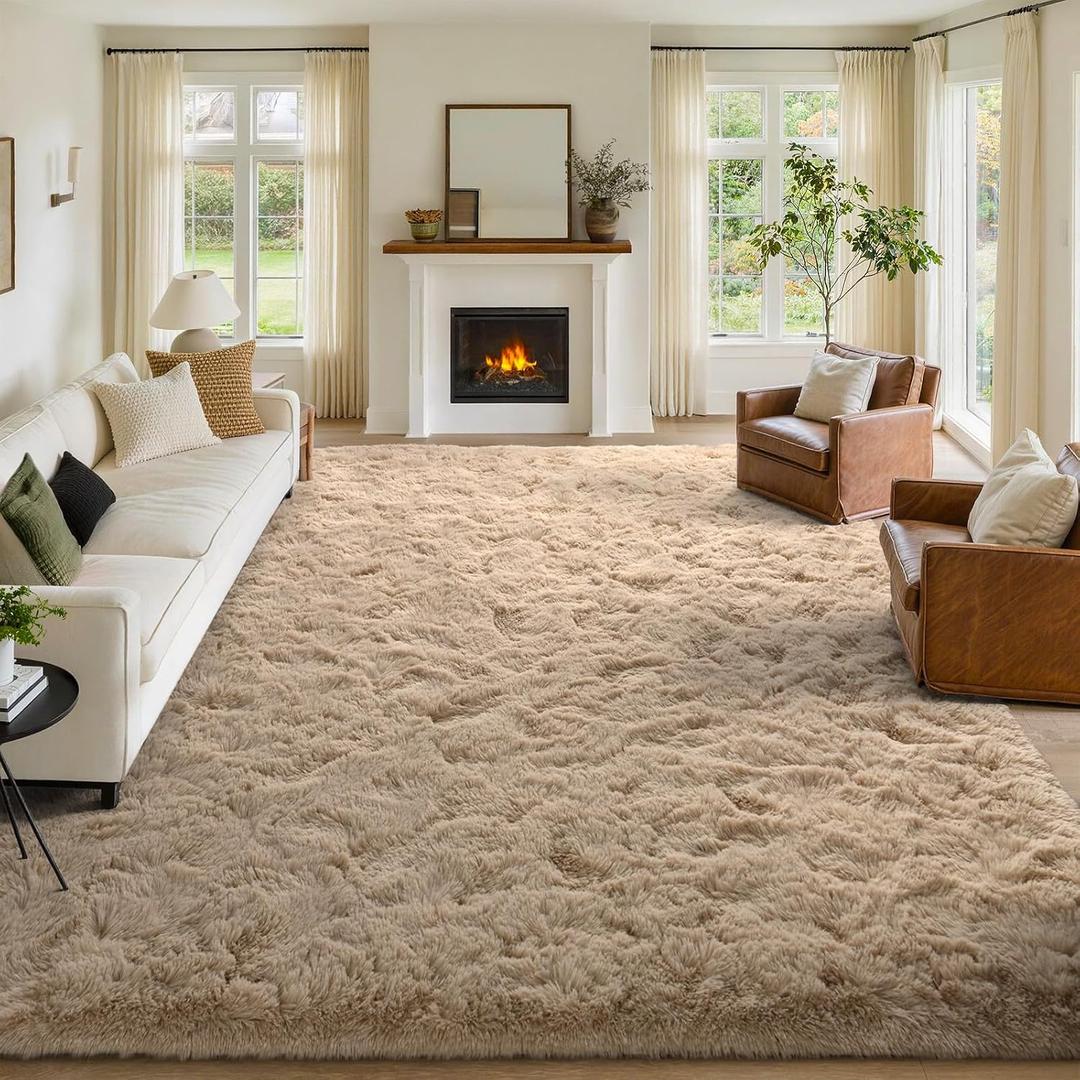 9x12 Non-Slip Fluffy Area Rugs for Living Room (Light Tan)
Easy to Clean,Rugs For Bedroom,High Pile Plush Furry Floor Carpet,High Quality,Large Area Rug,Rug for Kids Room Home Decor