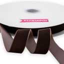 Nylon Velvet Ribbon Single Faced,1 Inch X 25Yards Spool (Brown)