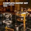 Chafing Dishes for Buffet Set,4 Pack 6QT, Easy 30-Second Lid Assembly Stainless Steel Food Warmers for Catering, Parties & Events, Gold Colors Chafing Dish Buffet Set