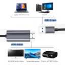 USB to HDMI Cable, Built-in Drivers, 6FT USB A to HDMI Male Cable HD 1080P Monitor Converter Cord with Audio for Desktop, Laptop, Monitor, Projector, HDTV Compatible with Windows/MAC /Android OS
