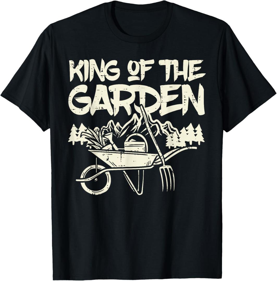 King Of The Garden Cool Gardening Gardener Grandpa Dad Men T-Shirt, Size: 2X